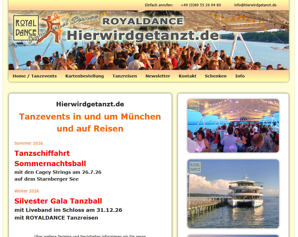 ROYALDANCE Tanzevents unter www.hierwirgetanzt.de