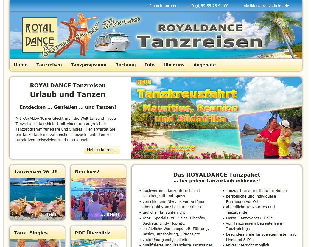ROYALDANCE Tanzreisen unter www.tanzkreuzfahrten.de